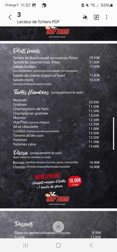 Restaurant Hop'Plats - Menu Image 2