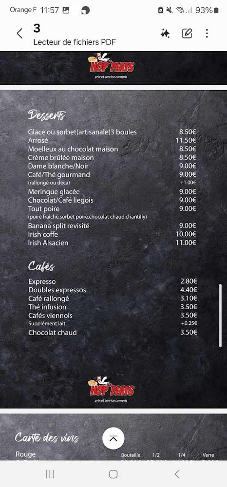 Restaurant Hop'Plats - Menu Image 3
